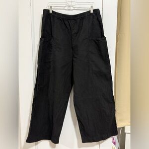 OSKA Black Wide Leg Crop Pants